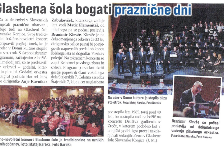 Glasbena šola bogati praznične dni - članek